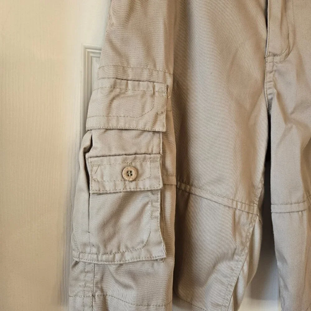 Roadblock Men's Khaki Cargo Multi-Pocket Shorts Size 32